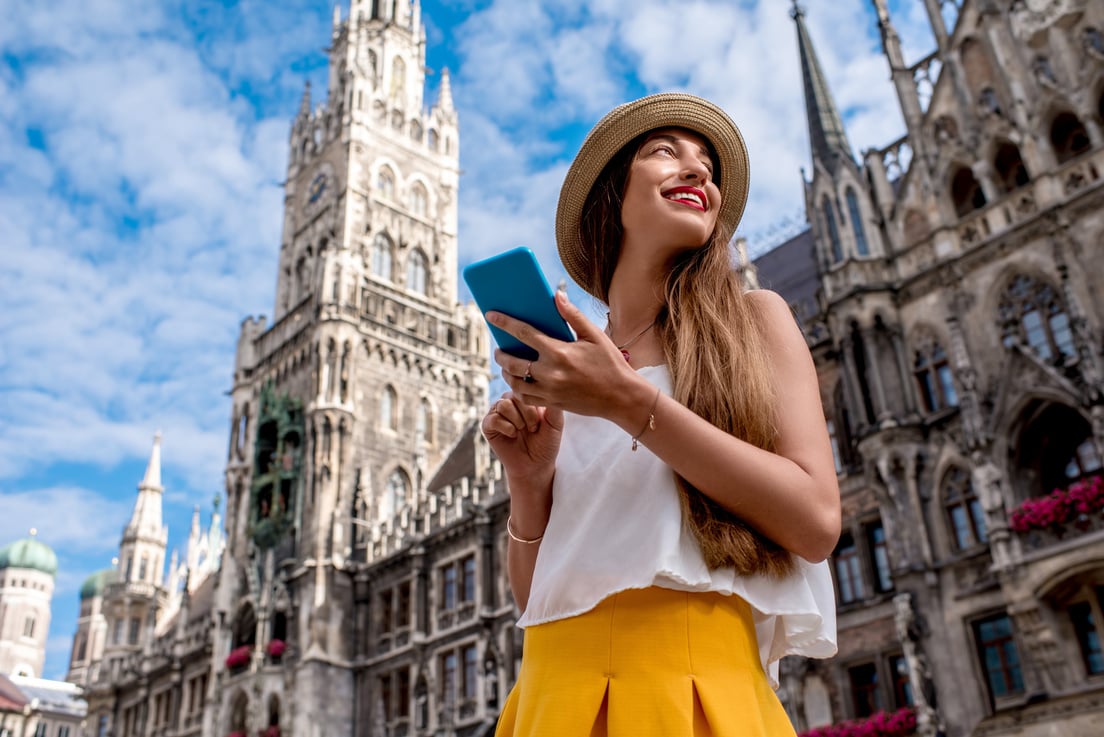 Woman traveling in Munich