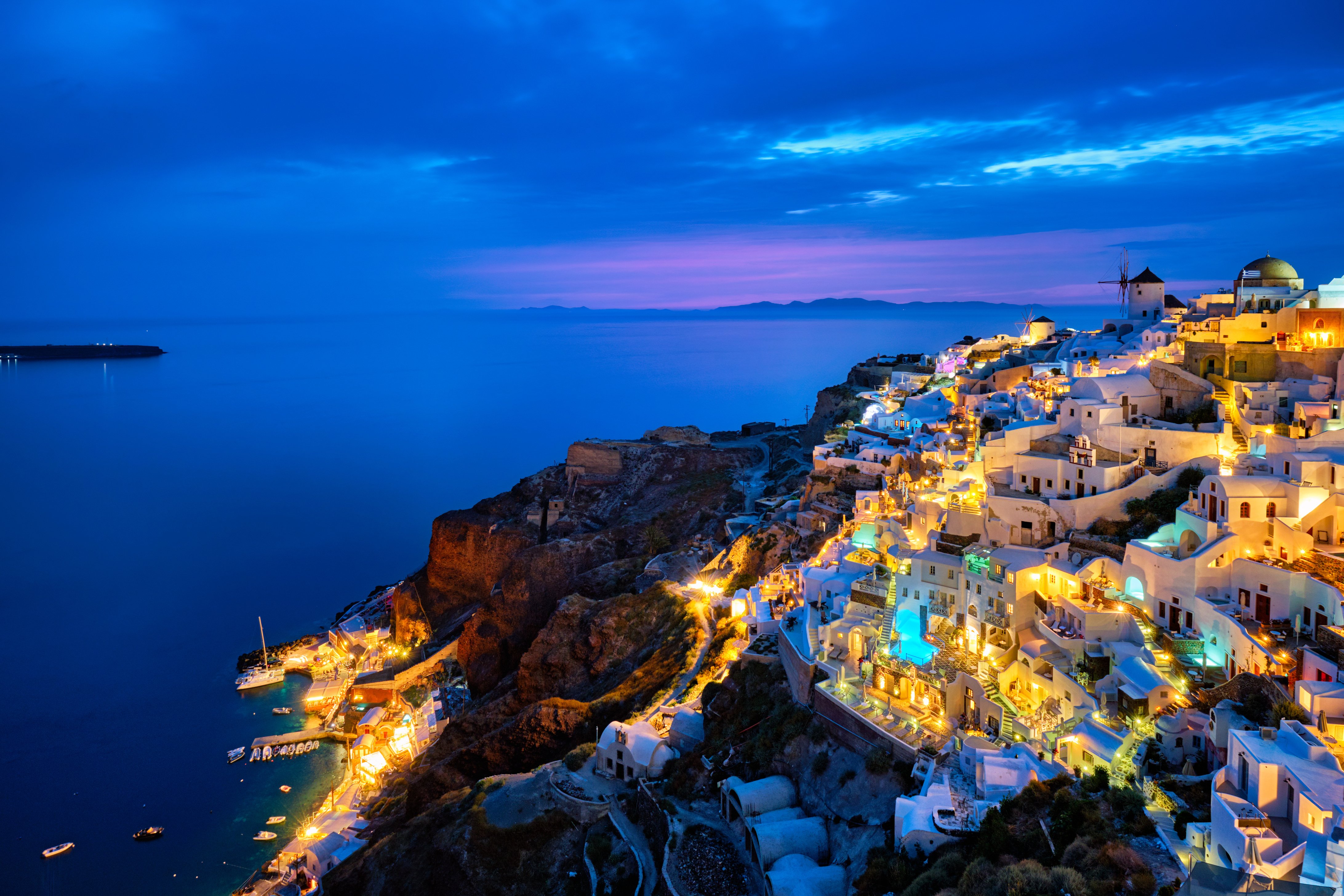 Greece Tourist Destination During Evening